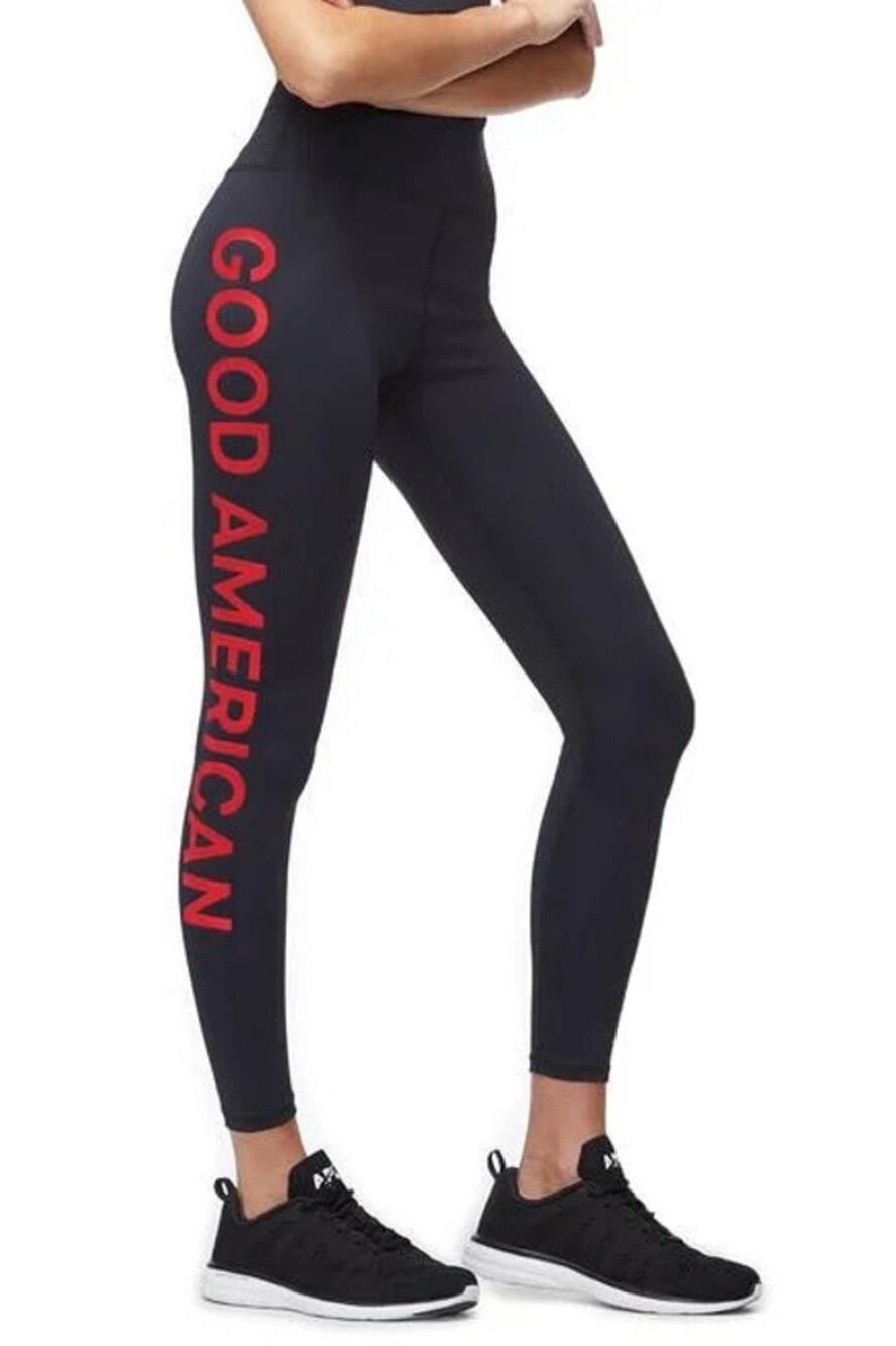 Good American Core Power, Logo Leggings Yoga Workout Pants, Sz 1, NWOT, NEW